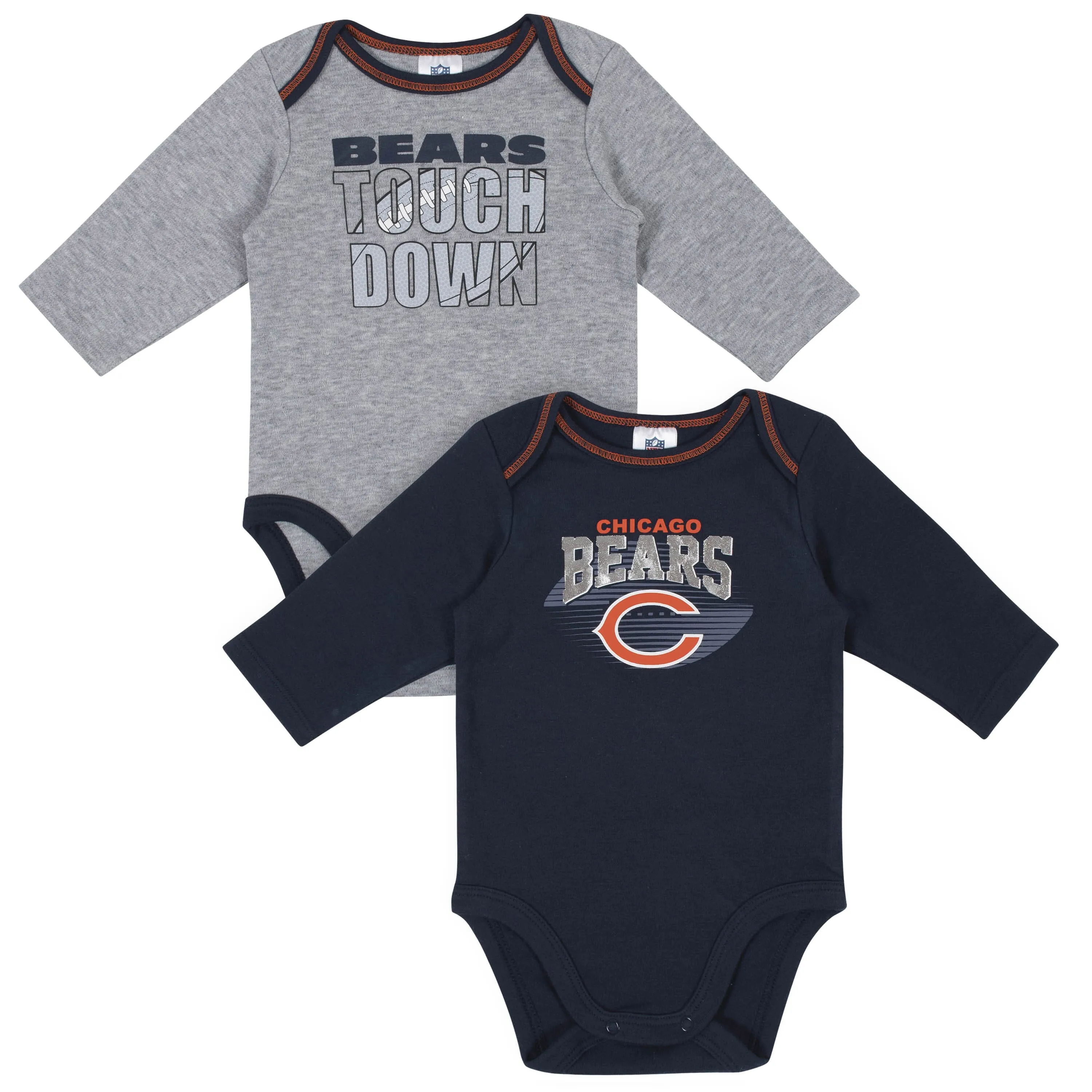 2-Pack Baby Boys Chicago Bears Long Sleeve Bodysuits