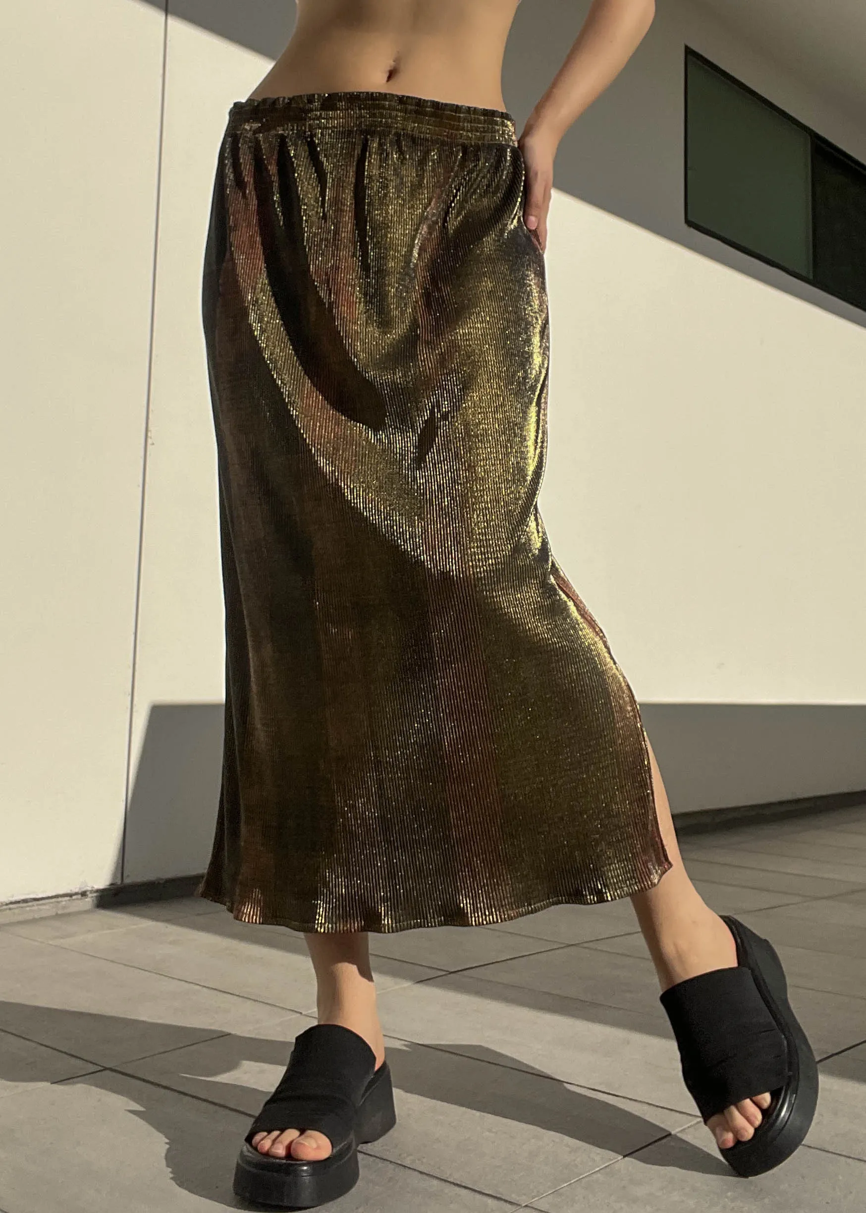 80’s Metallic Stripe Maxi (M)