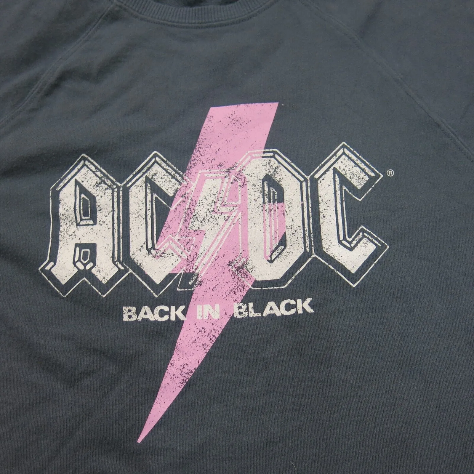 AC/DC Womens Pullover Sweatshirt Long Sleeve Round Neck Cotton Black Size M