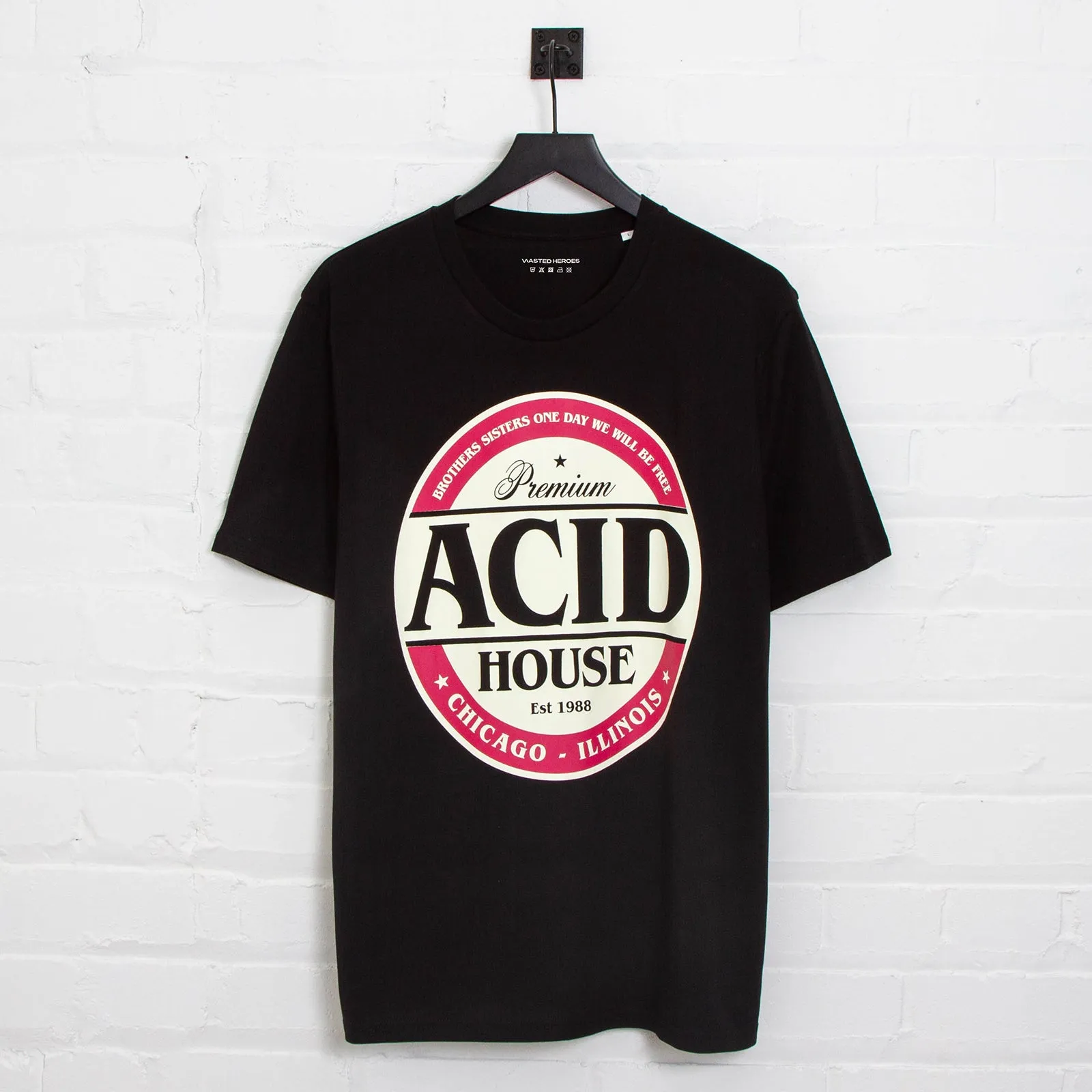 Acid House Premium Front Print - Tshirt - Black