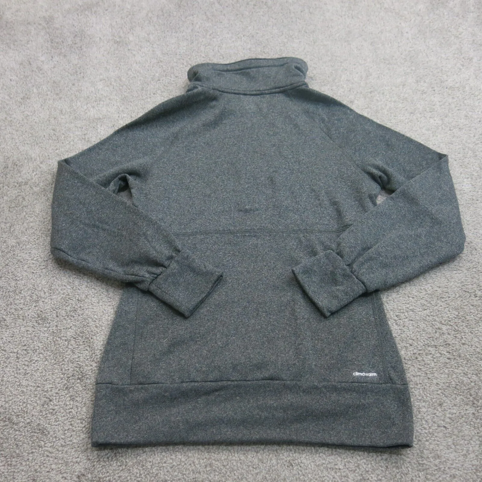 Adidas Climawarm Womens Sweatshirt Mock Neck Pockets Gray Size Small