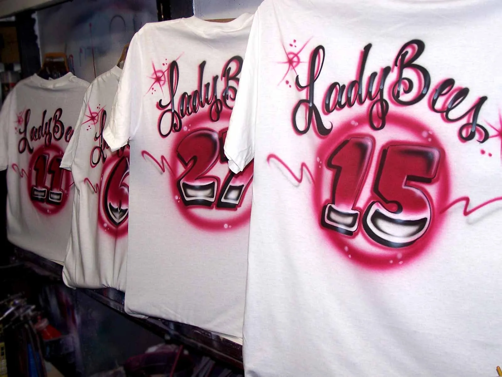 Airbrushed Softball Team Shirt Front & Back Design with Name/ #