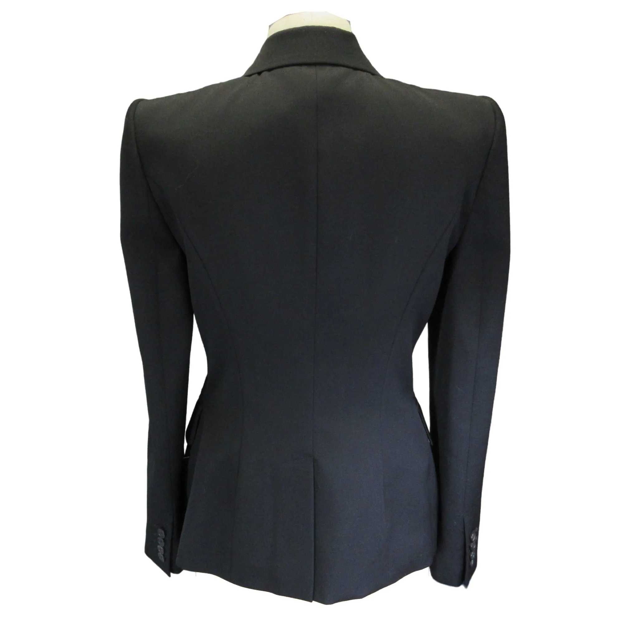 Alexander McQueen Black 2023 Zipper Detail Wool Blazer