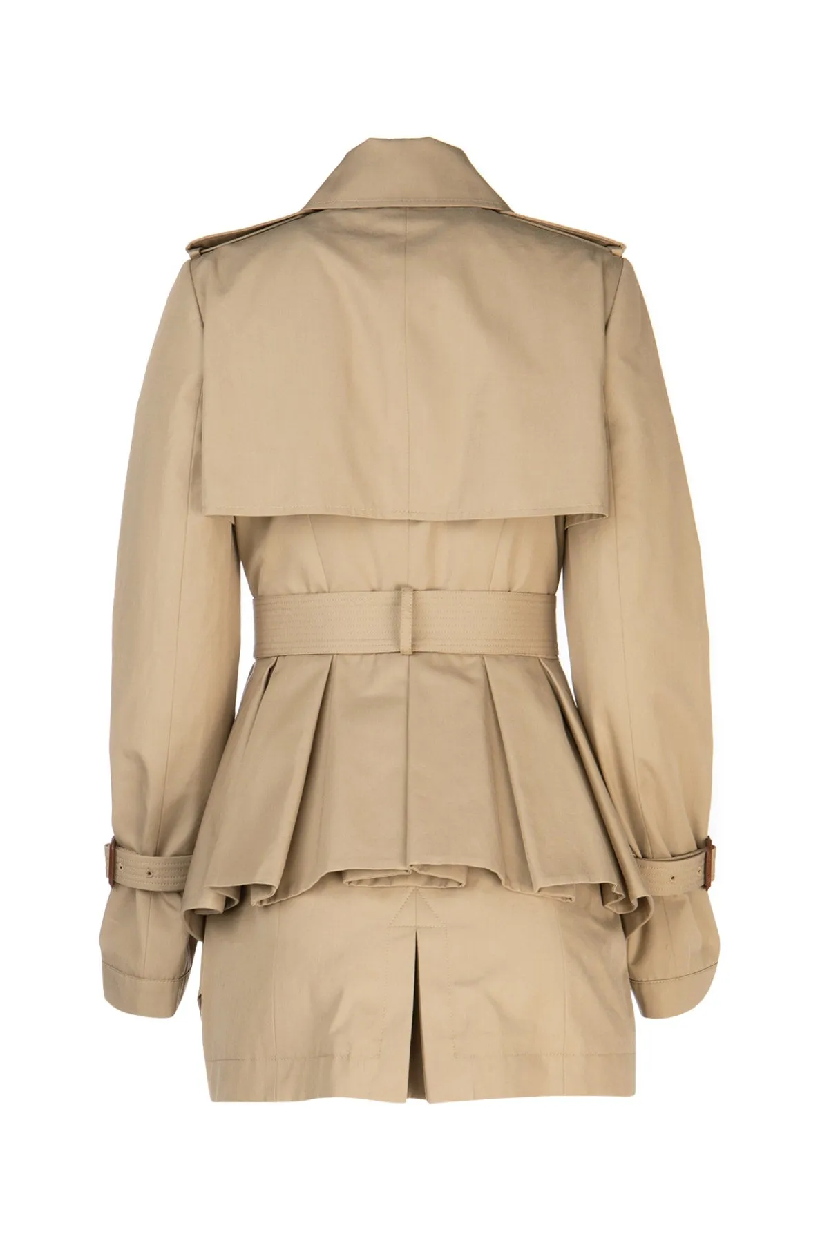 Alexander McQueen Peplum Belted Trench Coat