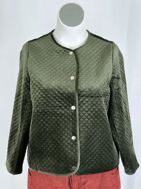 Anne Klein Size XL (16) Dark Green Diamond Quilted Jacket NWT