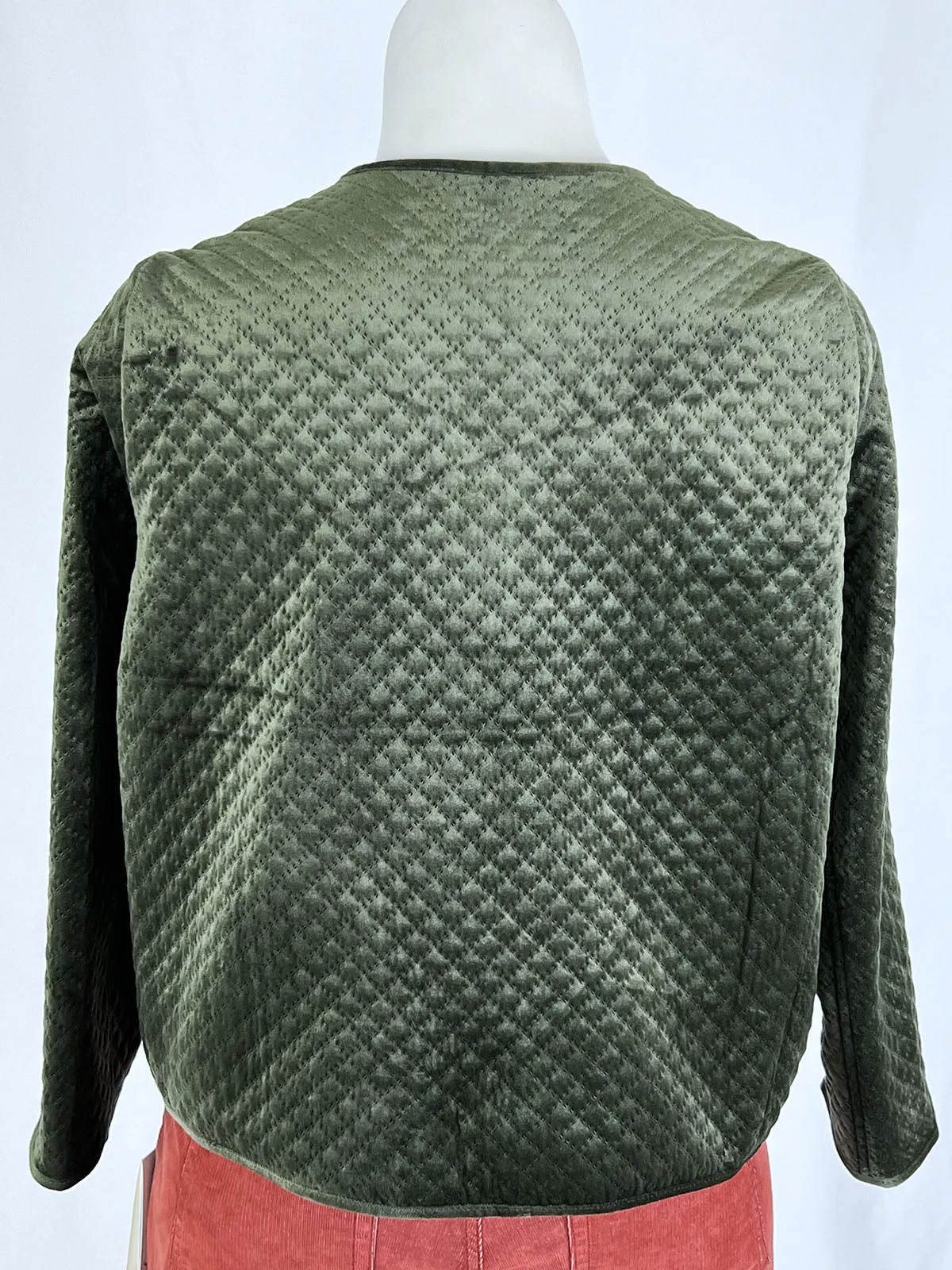 Anne Klein Size XL (16) Dark Green Diamond Quilted Jacket NWT