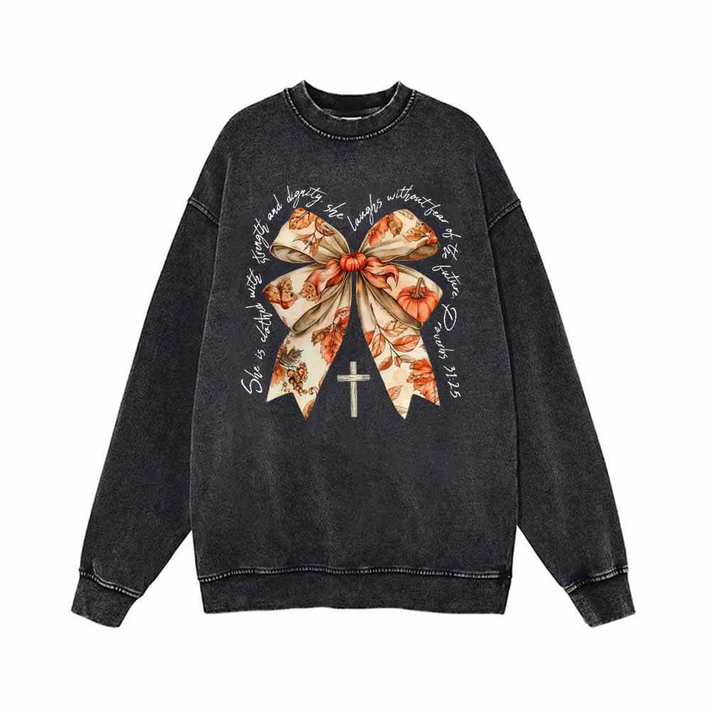 Autumn Pumpkin Cross Bow Vintage Washed Sweatshirt