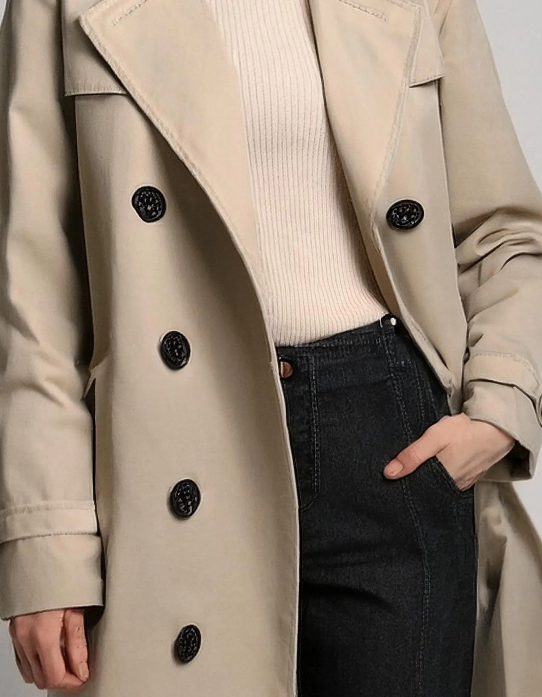 Beige Longline Trench Coats