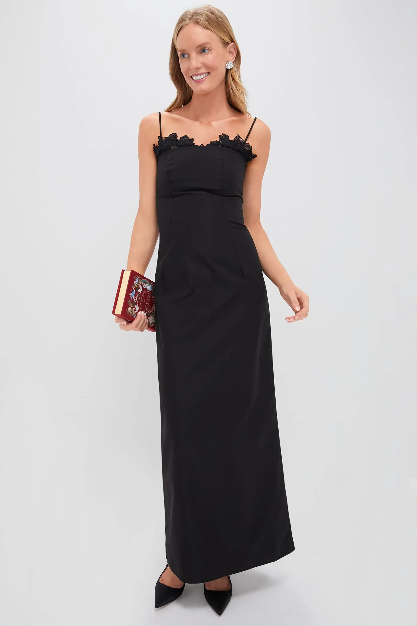 Black Twill Sofia Maxi Dress