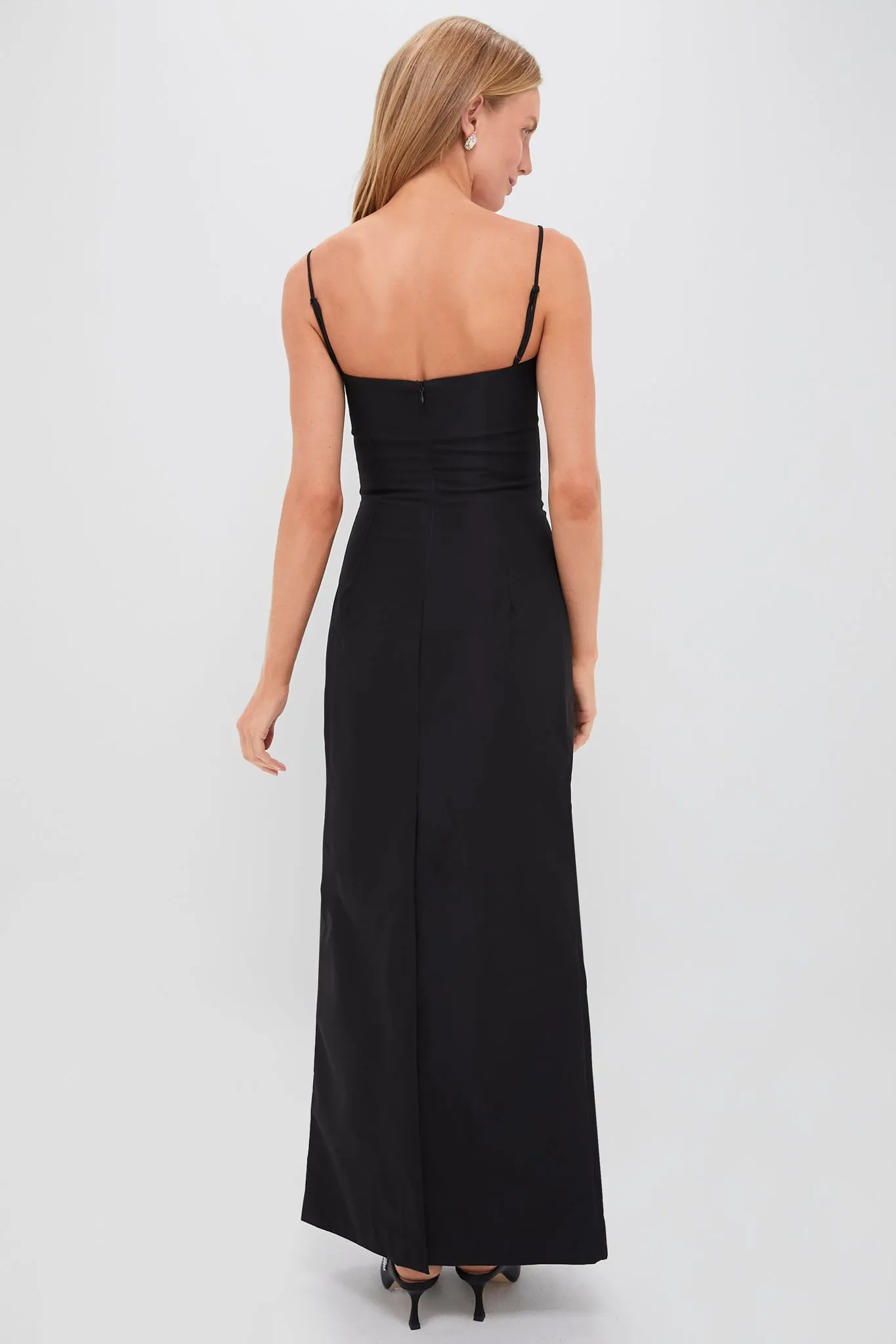 Black Twill Sofia Maxi Dress