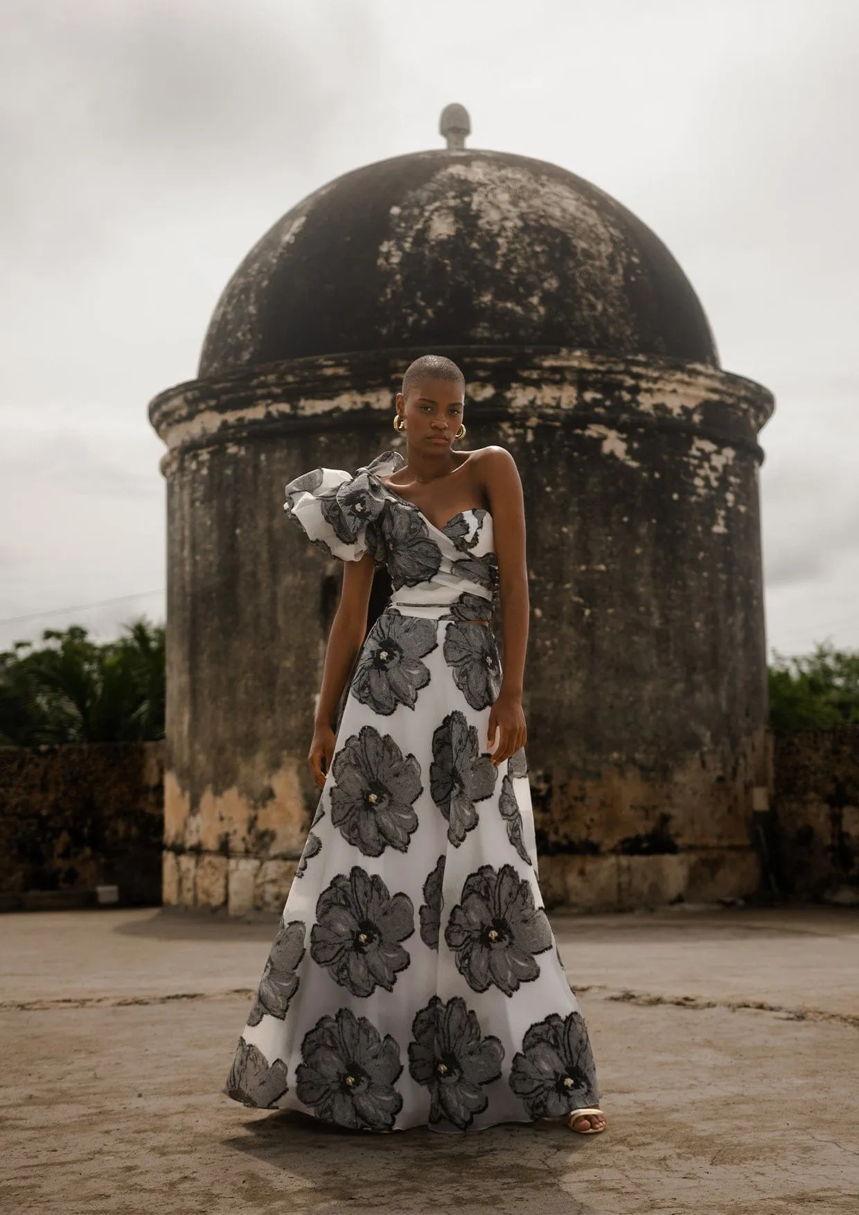 Bouganville 3-Piece Dress Black & White Floral