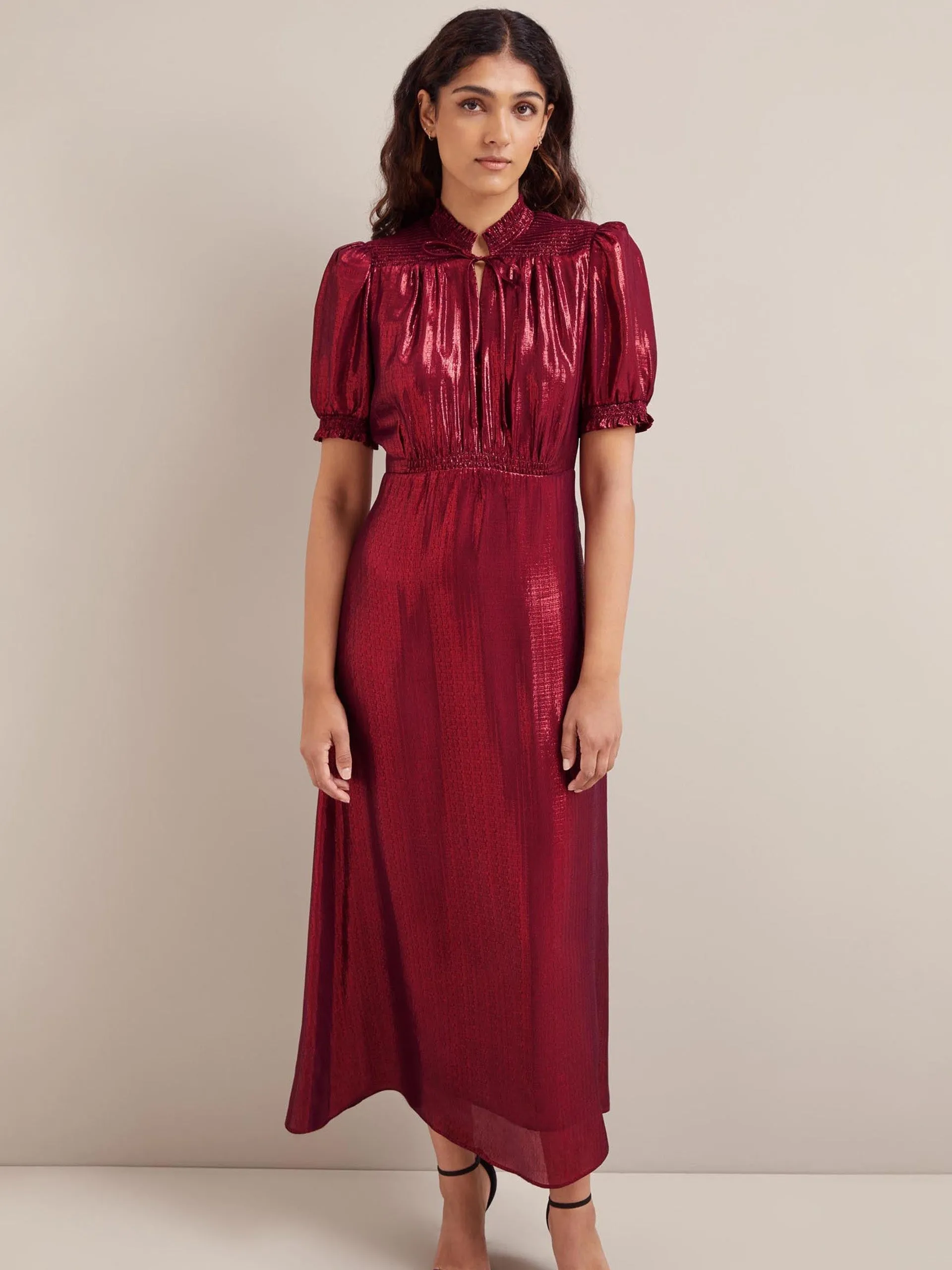 Burgundy Irina silk blend bias cut maxi dress