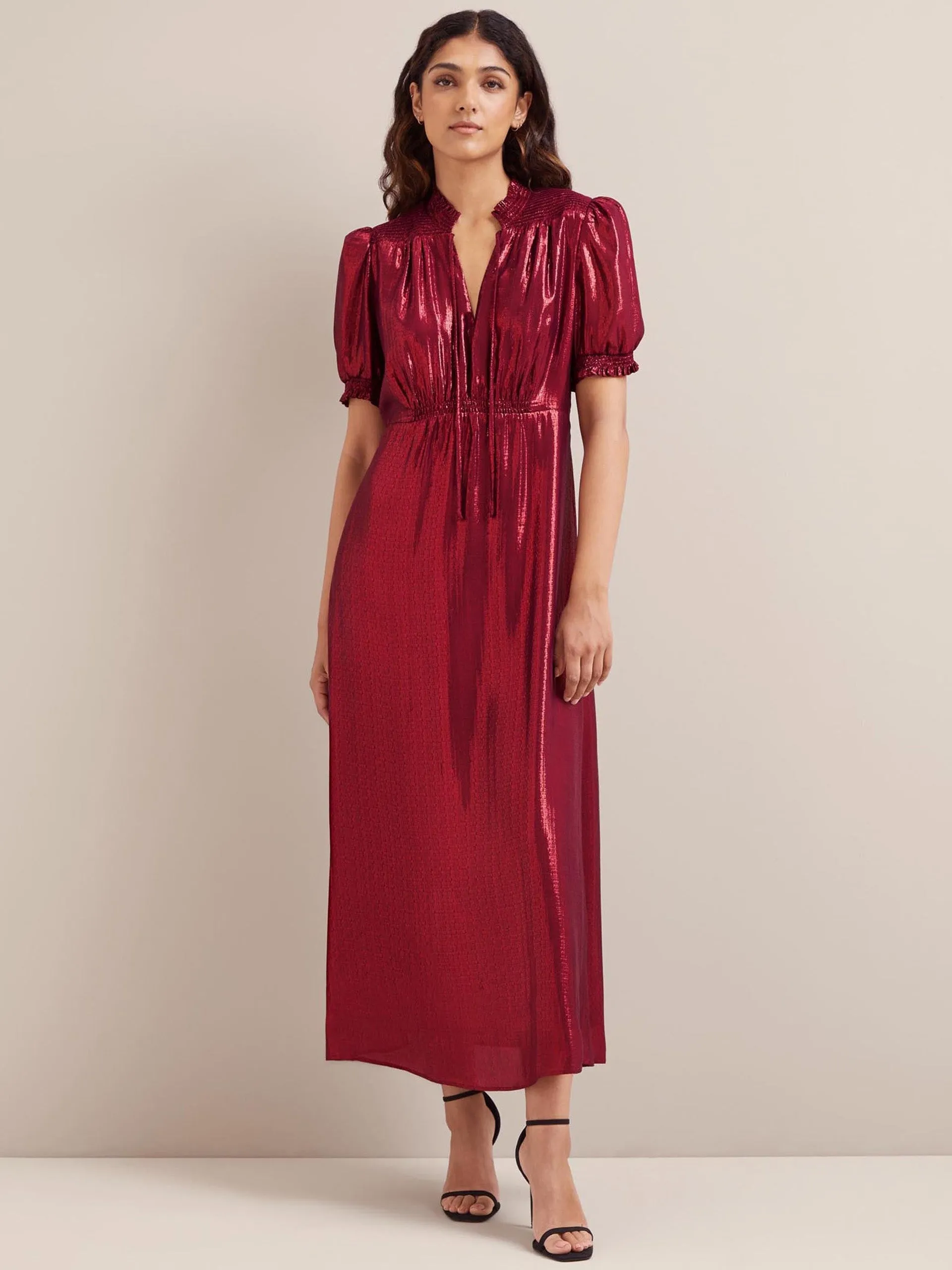 Burgundy Irina silk blend bias cut maxi dress