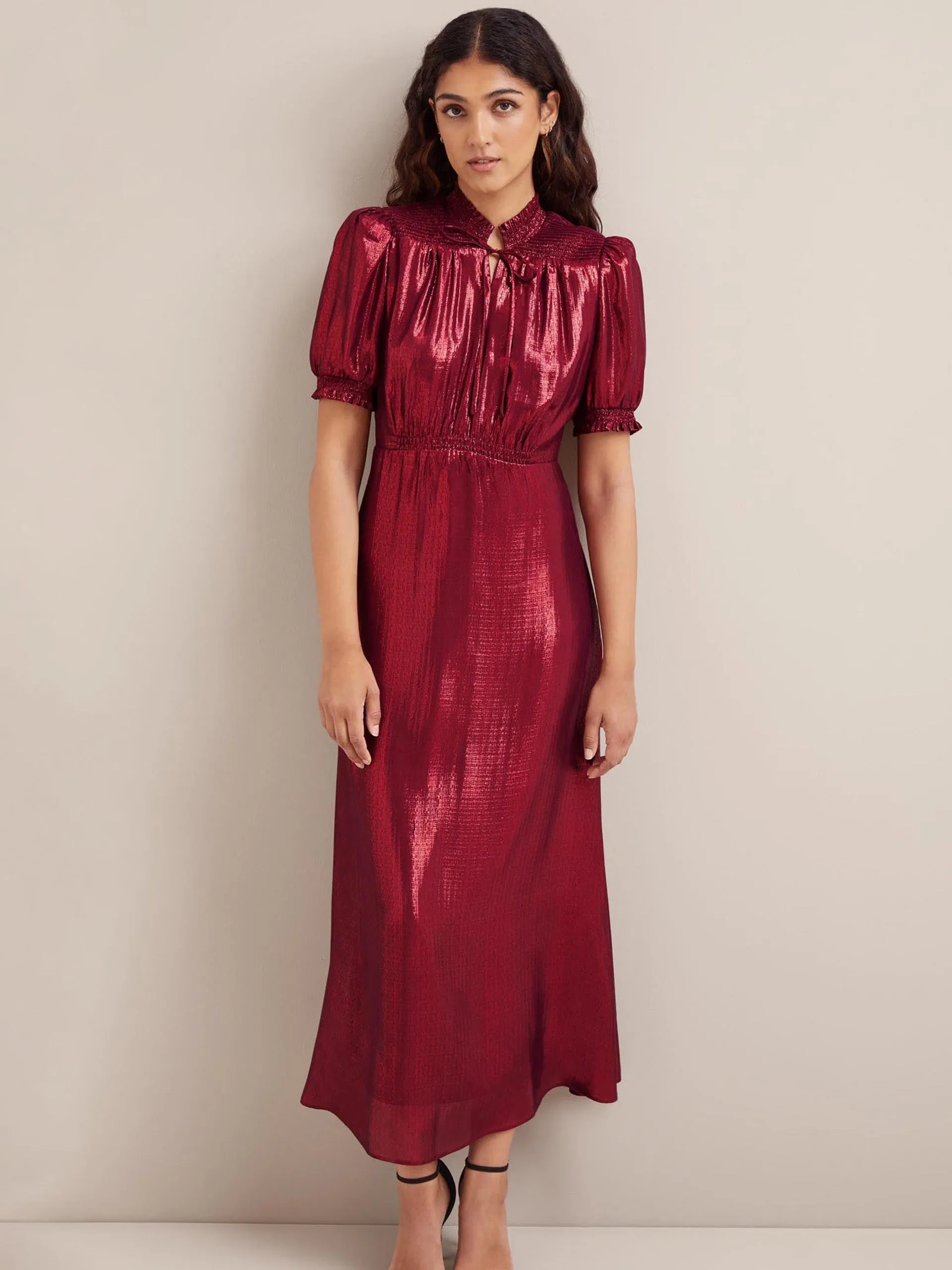 Burgundy Irina silk blend bias cut maxi dress