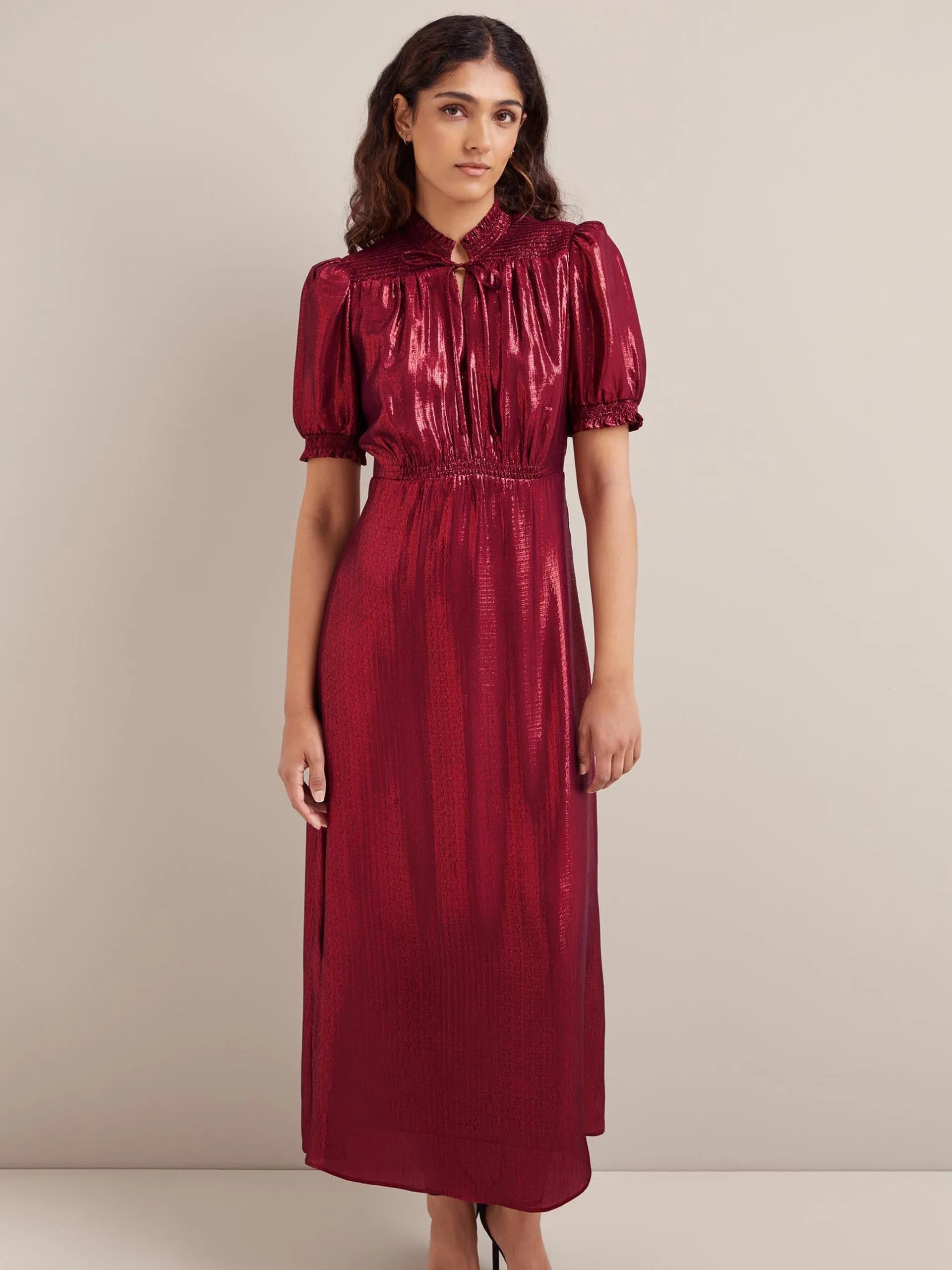 Burgundy Irina silk blend bias cut maxi dress