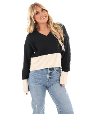 Cable Charm Crop Sweater