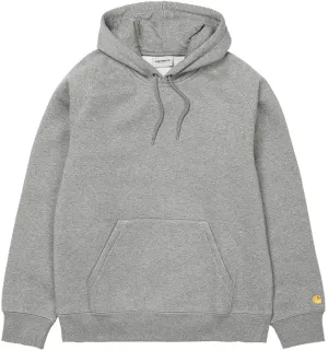 Carhartt WIP Mens Chase Hooded Sweatshirt Grey Heather Gold