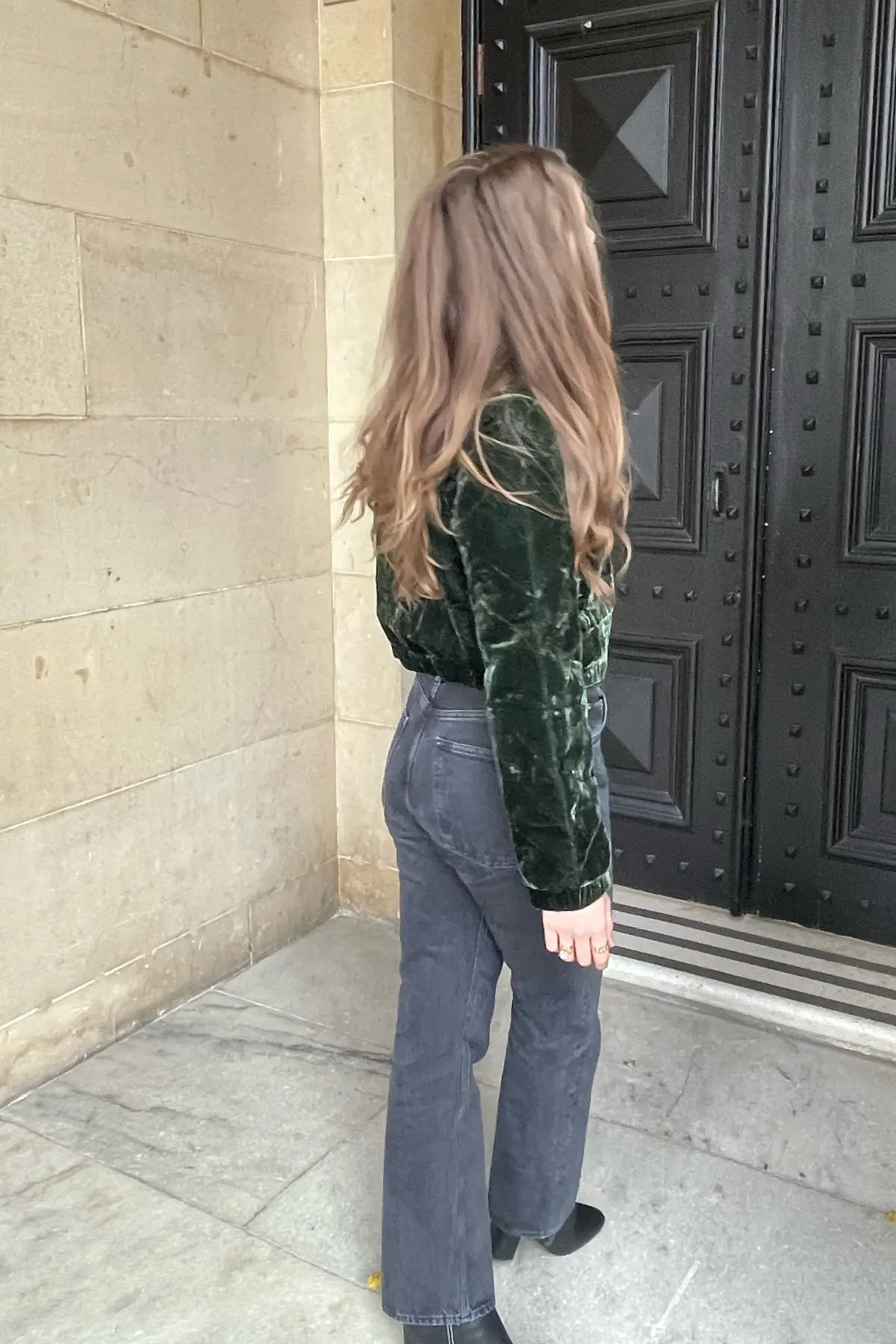 Chaqueta Velvet Bomber - Emerald