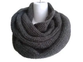 Charcoal Grey Pure Alpaca Infinity Scarf