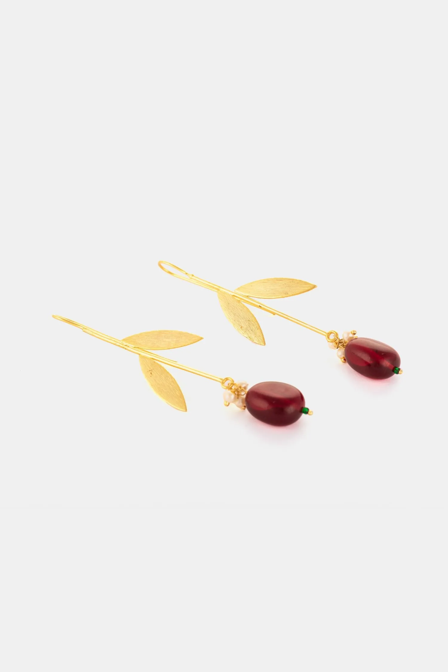 Cherry Inspired Brass Danglers