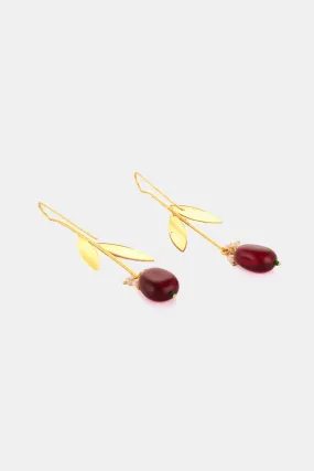 Cherry Inspired Brass Danglers