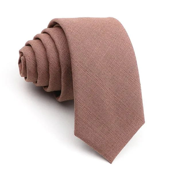 Classy Men Solid Caramel Brown Skinny Tie