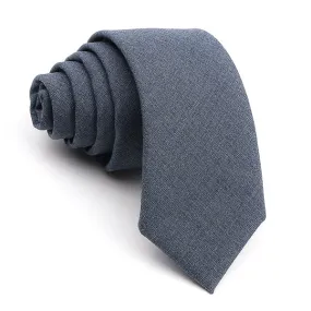 Classy Men Solid Dark Grey Skinny Tie