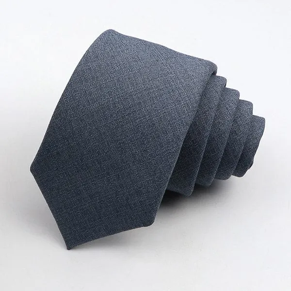 Classy Men Solid Dark Grey Skinny Tie