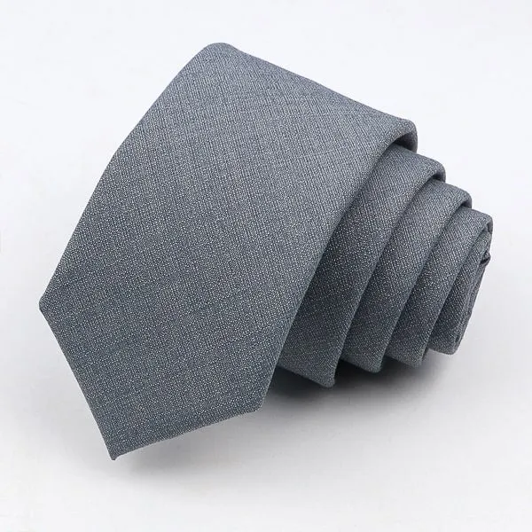 Classy Men Solid Grey Skinny Tie