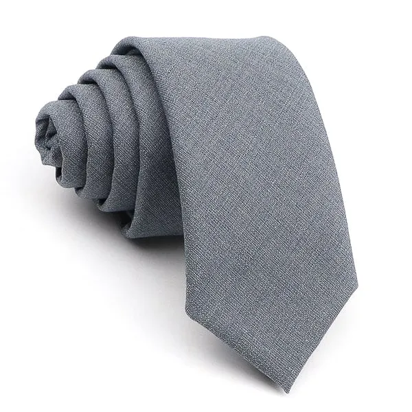 Classy Men Solid Grey Skinny Tie