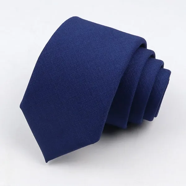 Classy Men Solid Navy Blue Skinny Tie