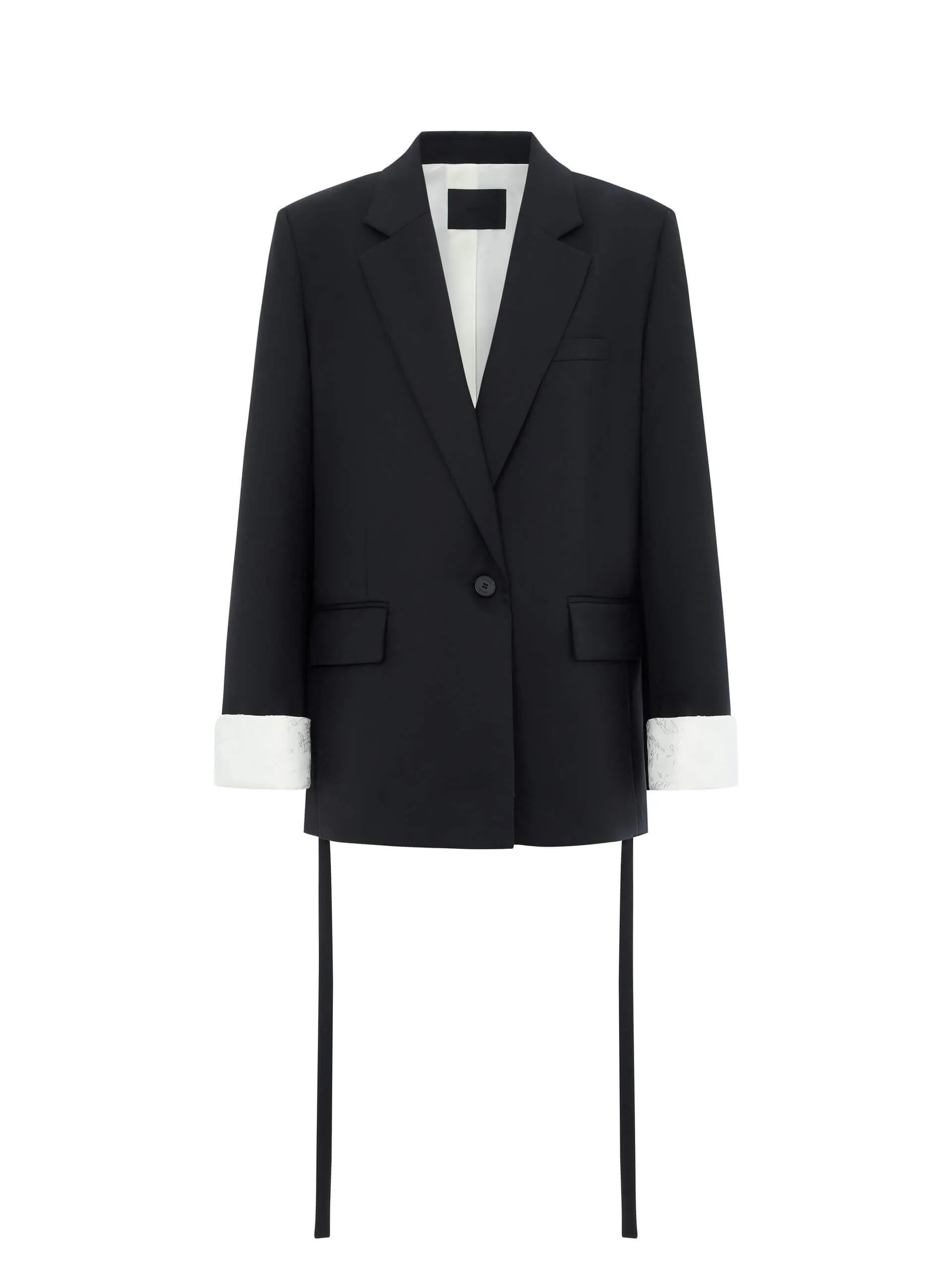 Contrast Cuffs Tailored Blazer