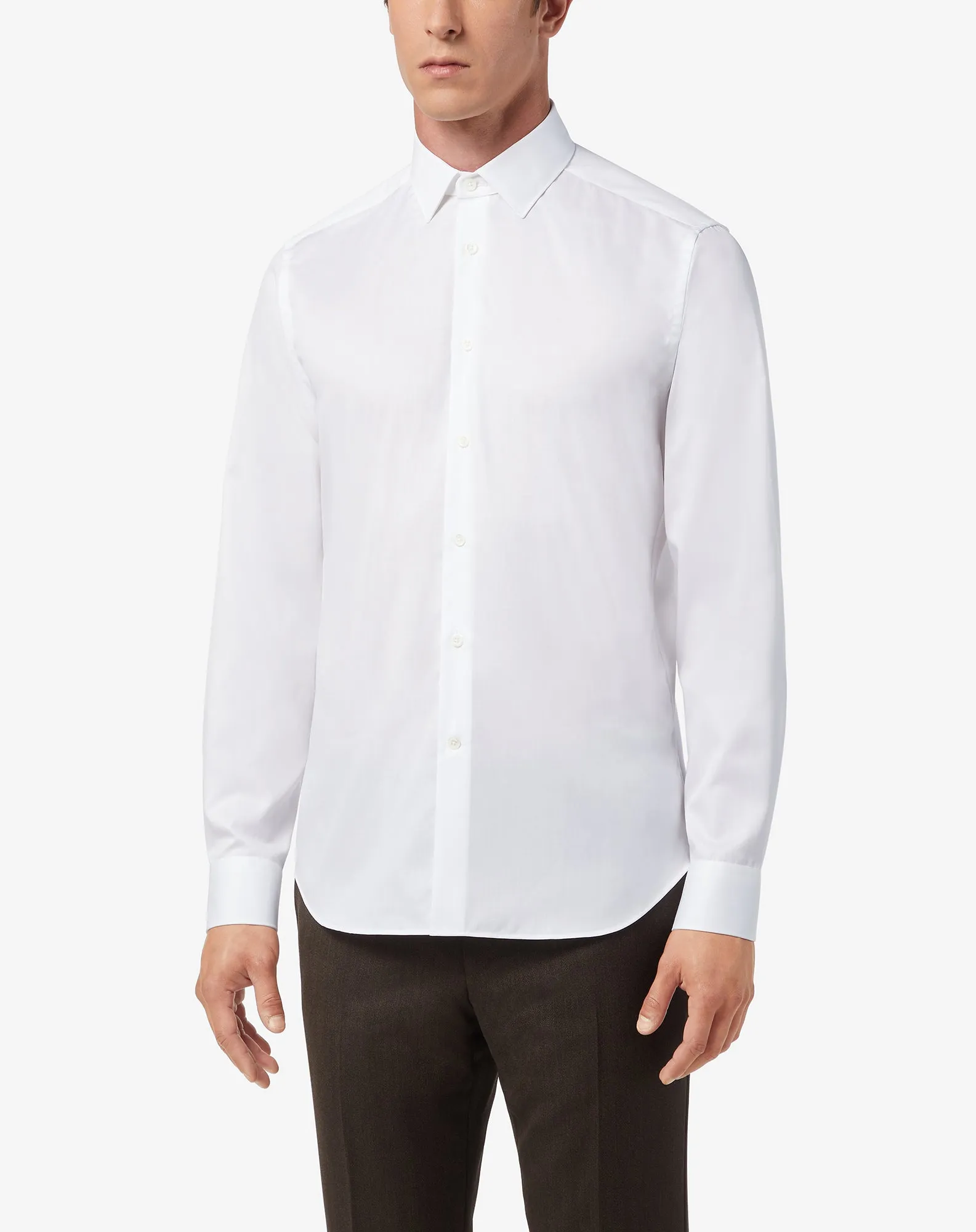 CORNELIANI Wrinkle Free Twill Shirt WHITE