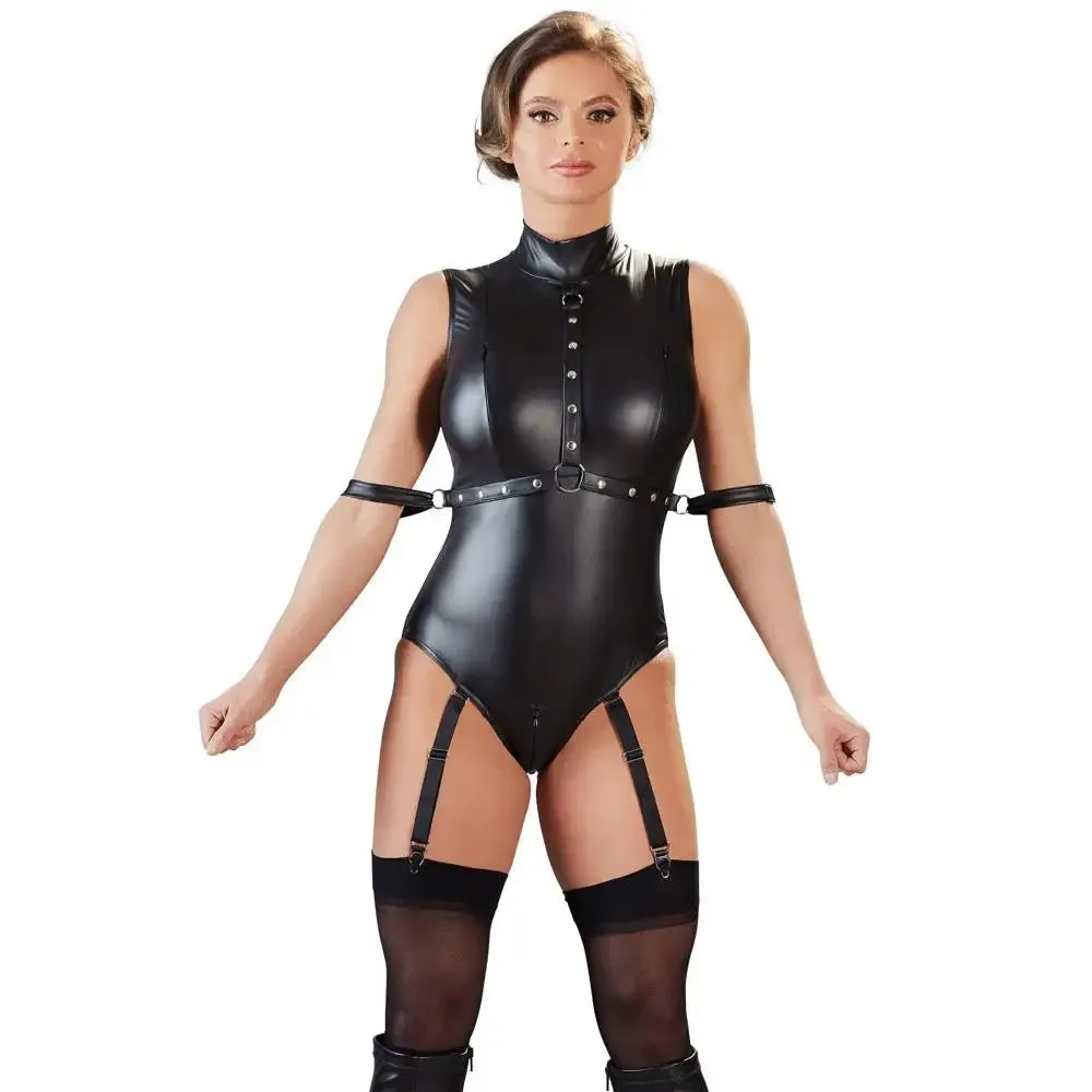 Cottelli Bondage Black Sexy Wet Bodysuit