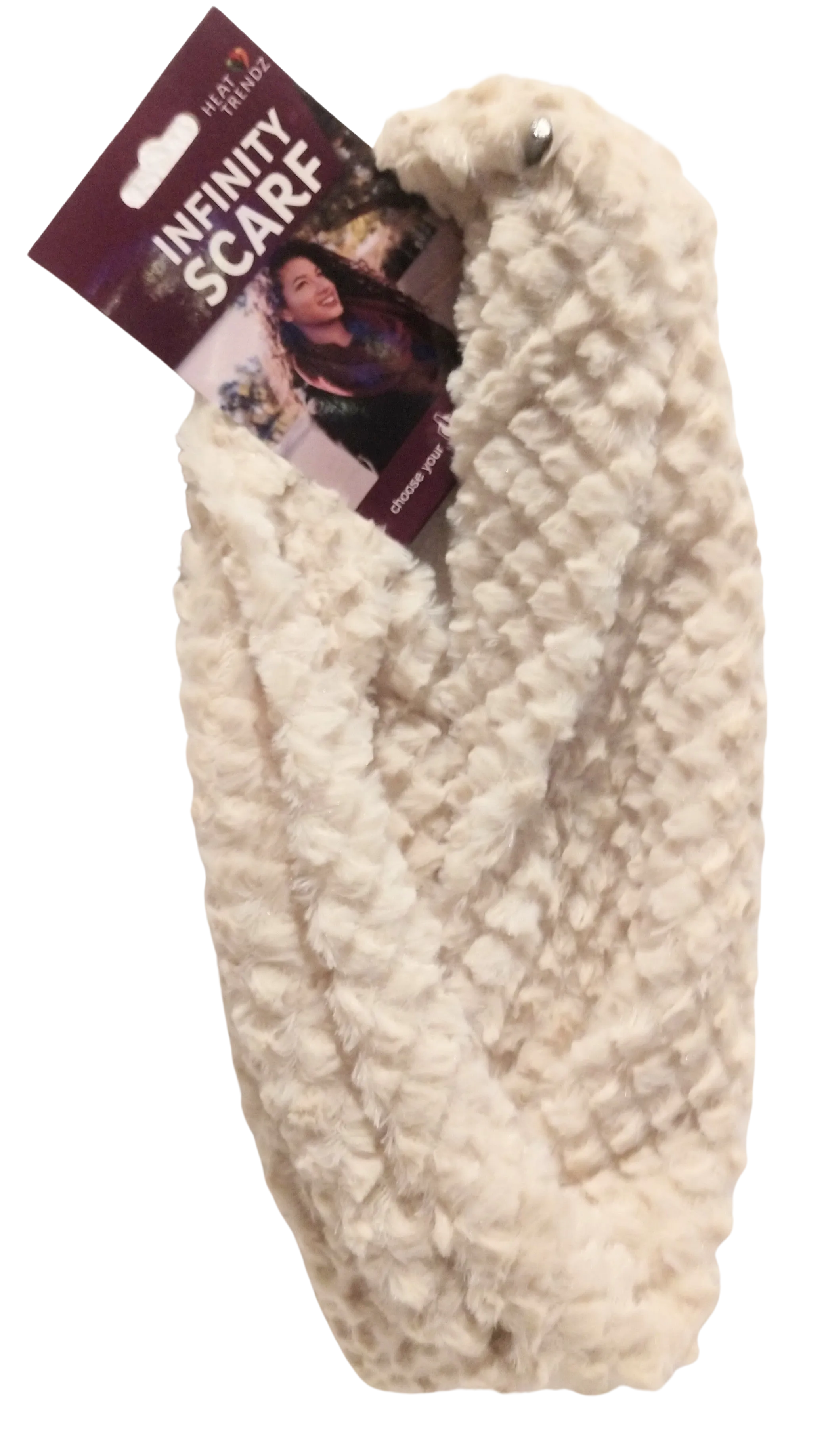 Cream Plush Infinity Scarf one size