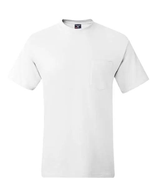 Custom Embroidered - Hanes - Beefy-T® Pocket T-Shirt - 5190