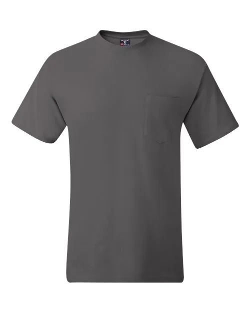 Custom Embroidered - Hanes - Beefy-T® Pocket T-Shirt - 5190