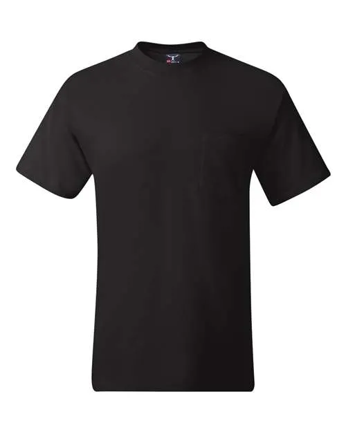 Custom Embroidered - Hanes - Beefy-T® Pocket T-Shirt - 5190