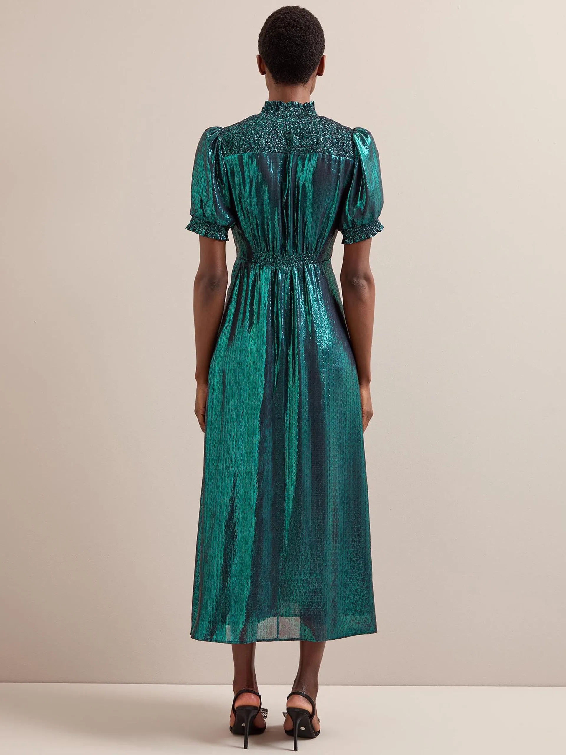 Dark green Irina silk blend bias cut maxi dress