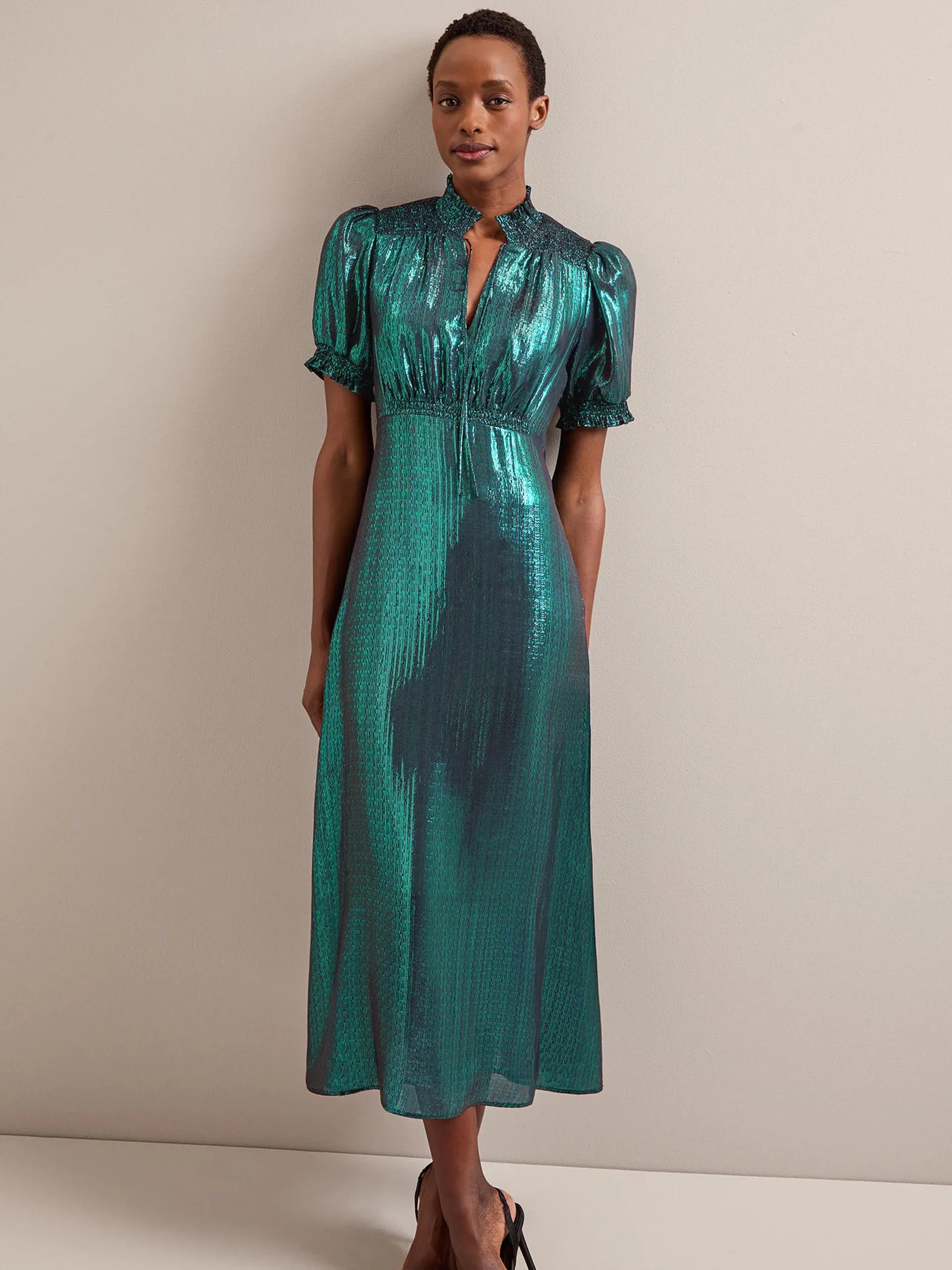 Dark green Irina silk blend bias cut maxi dress