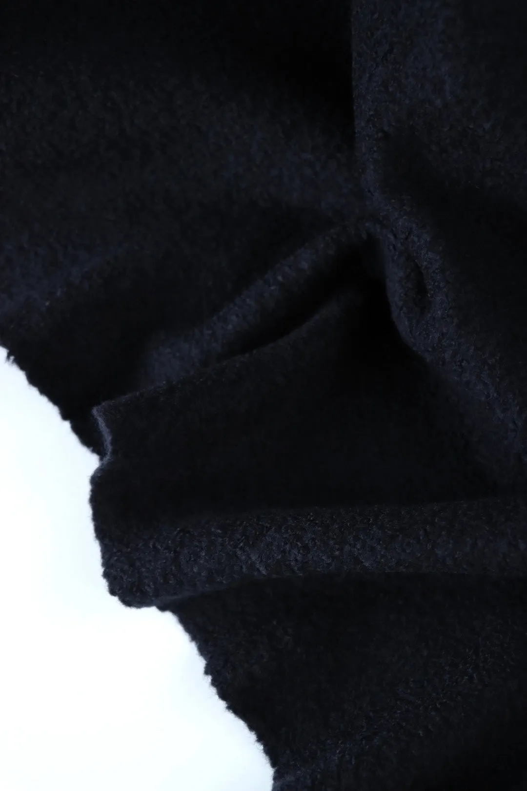 Darkest Navy Wool Boucle/French Terry Knit | By The Half Yard