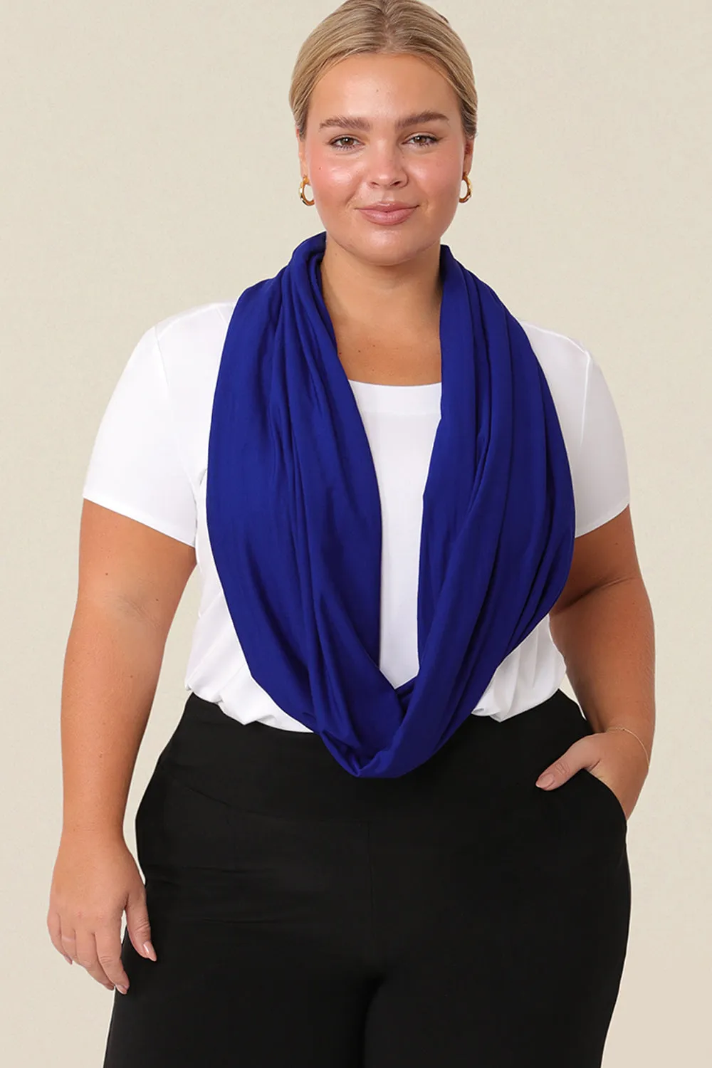 Desiree Infinity Scarf in Cobalt Bamboo