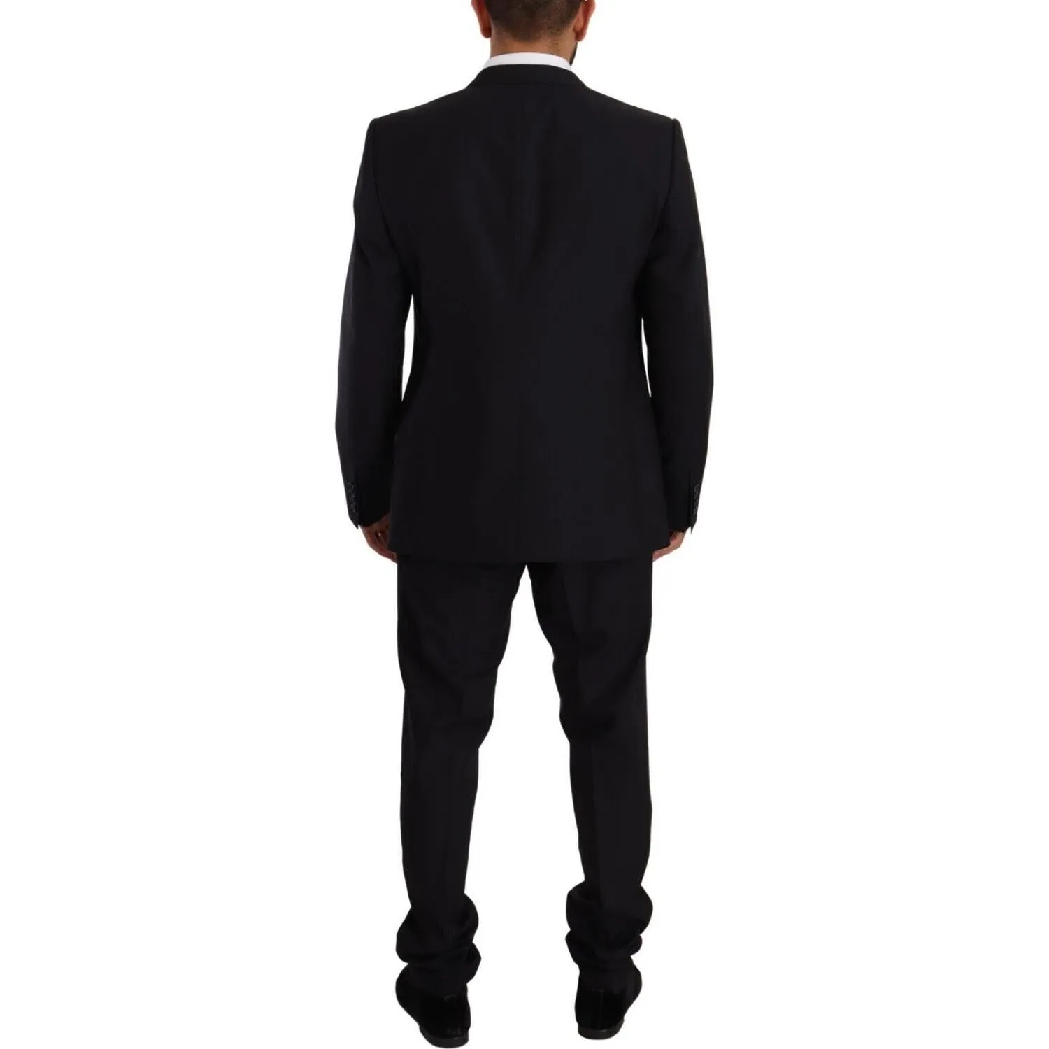 Dolce & Gabbana Elegant Navy Slim Fit Wool Silk Two-Piece Suit