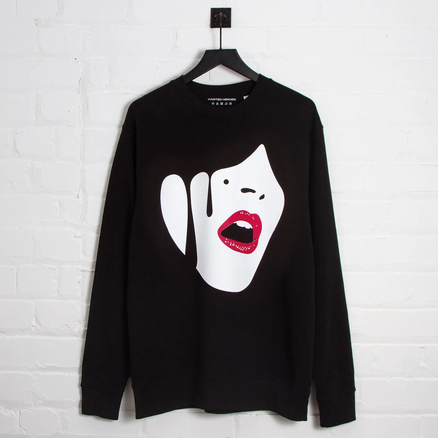 Droplet Face - Sweatshirt - Black