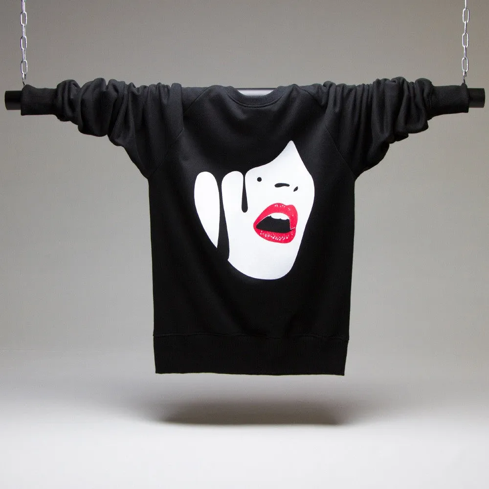 Droplet Face - Sweatshirt - Black