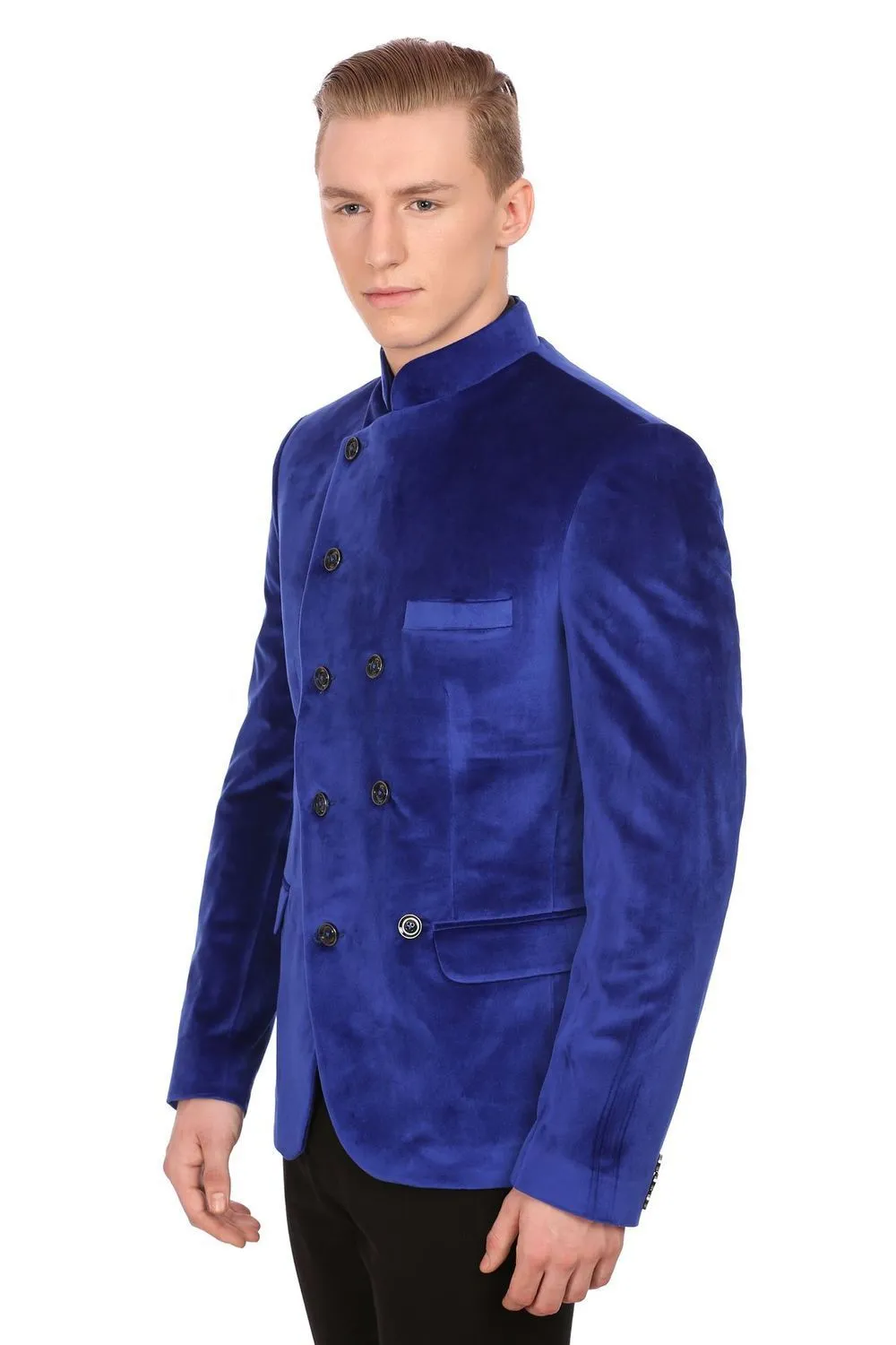 Dust Free Velvet Blue Bandhgala