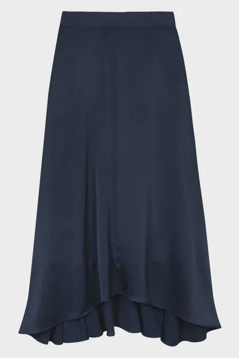 Eleven Loves Dani Dip Hem Navy Skirt