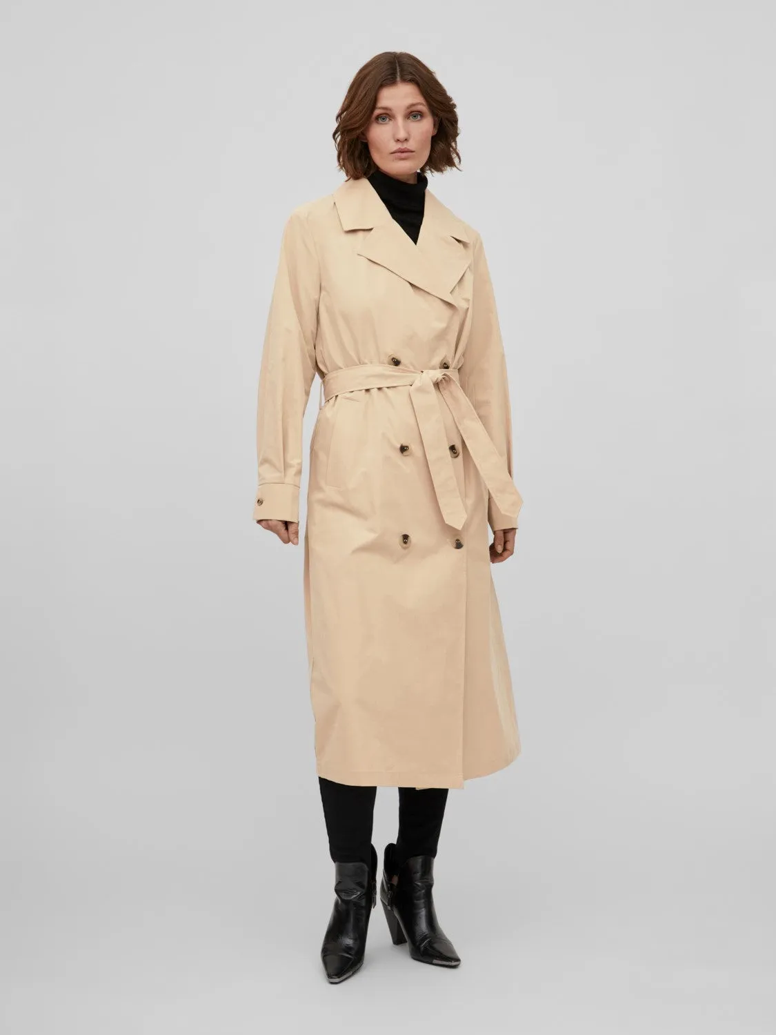 Ersin Long Trench Coat (Sesame)