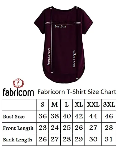 Fabricorn Women's Solid Regular Fit T-Shirt (GT01_UD_Vneck_P_Wine