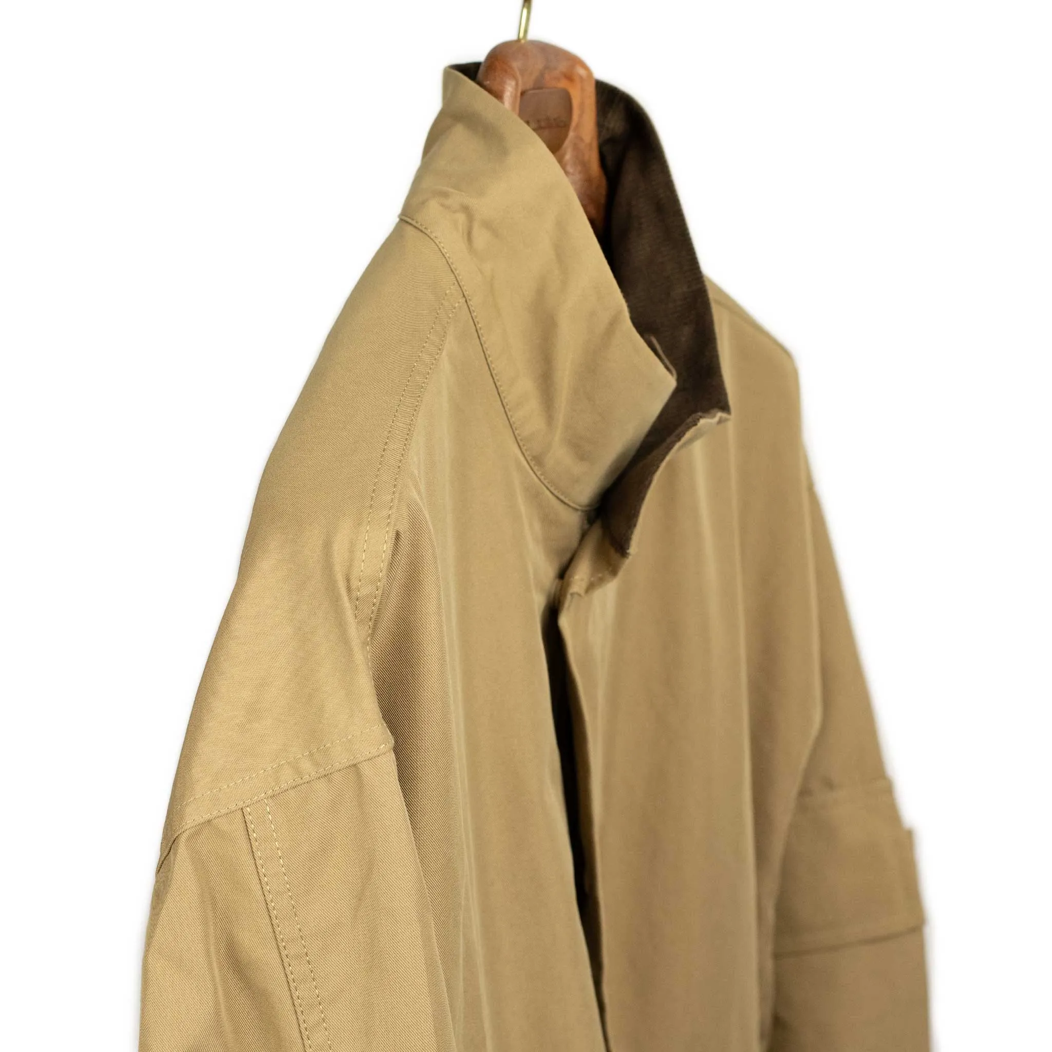 Field parka in tan cotton and poly twill